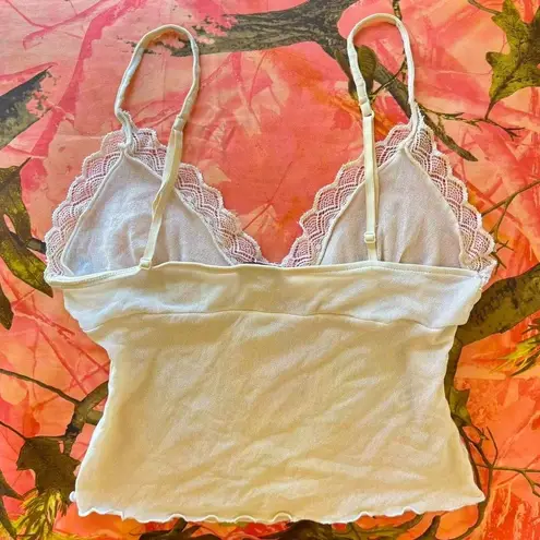 Cosabella y2k italian vintage 2000s white cream lace mesh camisole