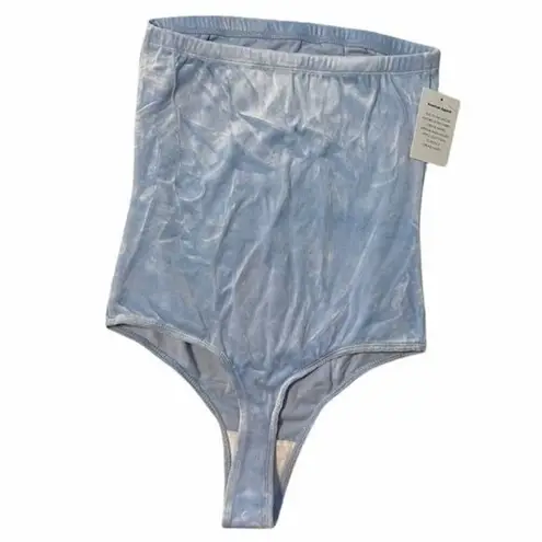 American Apparel NEW  Light Blue Velvet Bodysuit