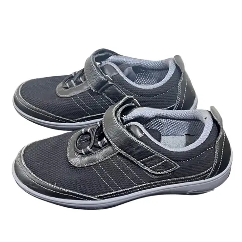 Orthofeet Women's Black Comfort Strap Sneakers Shoes Size 7.5 Medium Casual