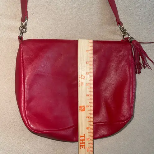 Ganson red faux leather bag purse EUC cute!