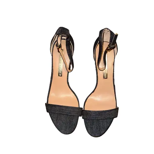 Audrey Brooke Nadine Denim Block Heel Sandals