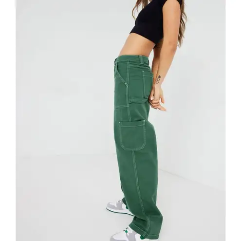 Garage  Dani Carpenter‎ Pants Forest Green Cotton Cargo juniors sz 3 relaxed fit - Image 2