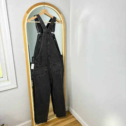 Gap washed black straight leg overalls