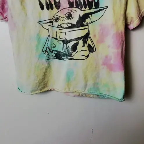 Star Wars The Child T Shirt Baby Yoda Character Raw Hem Tie Dye Graphic Tee Top