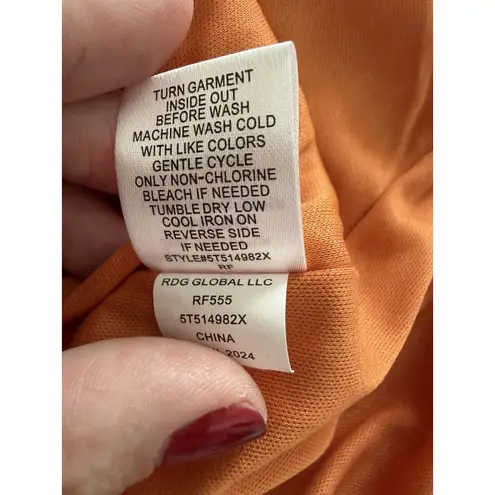 Freshman 1996 Orange Brown MIDI Sweater Dress Size Large Spaghetti Strap Knit