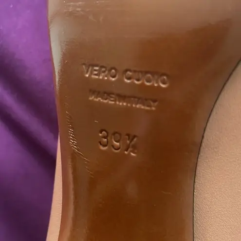 LANVIN 2012 Nude Leather and Satin Pump *Imperfect Tan Size 8.5