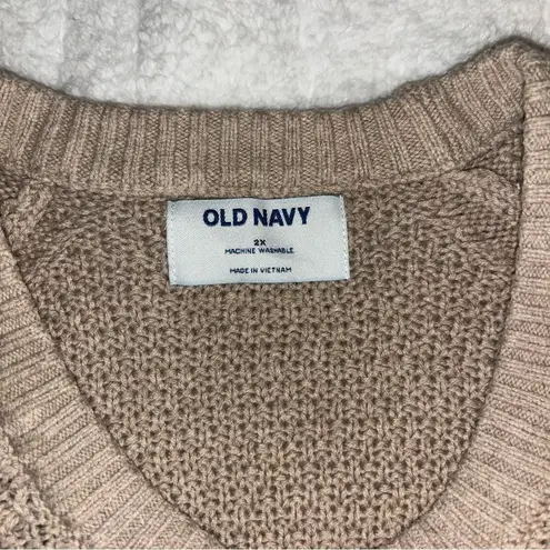 Old Navy  Women’s Nude Knit Oversized Crewneck Sweater Size 2X