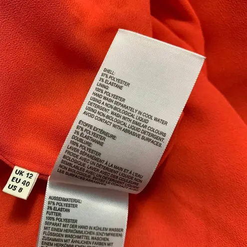 Whistles Bea Frill Front Dress in Coral Red Orange Ruffle Size US 8 / UK 12 Red