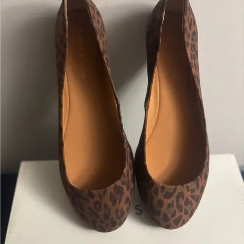 Sun + Stone Womens Shoes Eliana Slip On Brown Ballet Flats 9W Leopard Size 9