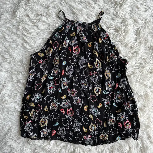 Superdry Beach Cami Top Black Paisley Size 6