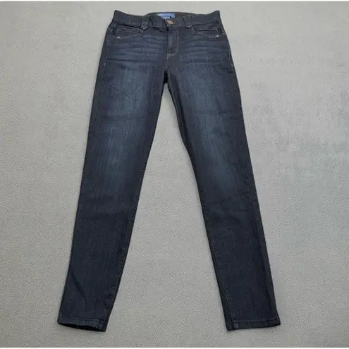 Democracy Jeans Womens 8 Blue "Ab"solution Dark Wash Mid Rise Skinny Denim