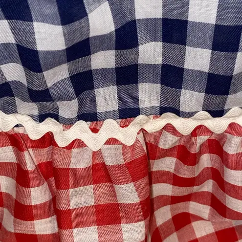 Vintage Gingham Red Blue Maxi Dress cottagecore grandmacore Holly Hobbie