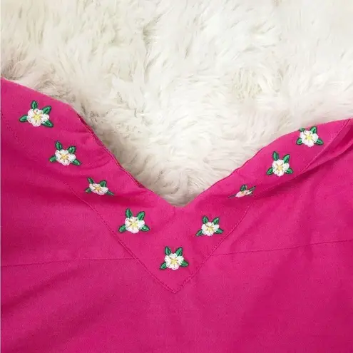 FANM MON Amarya Pink One Shoulder Dress Long Sleeve Cutout Embroidered XS New