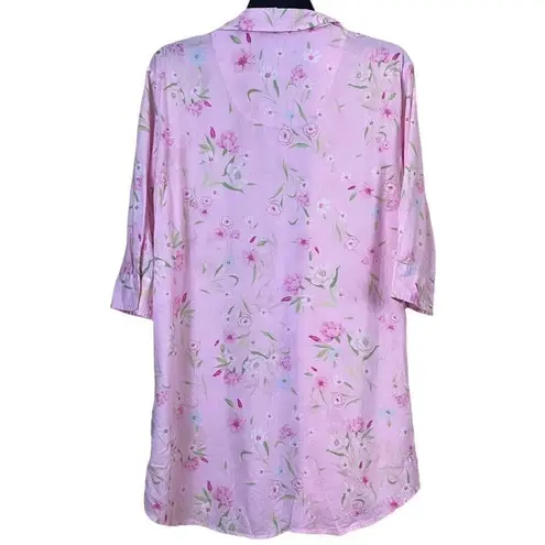 Ralph Lauren Lauren  Floral Pink Sleep Shirt Size Small