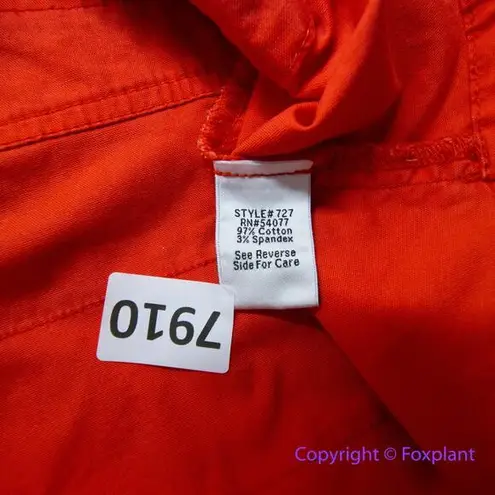 CAbi  Taylor Utility Ruffle Back Red style Button Down Jacket, size‎ M