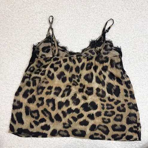 Outrageous Fortune Lace Trim Cami Animal Print