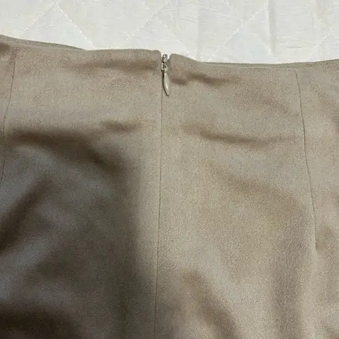 Olivaceous  Asymmetrical Fringe Skirt in Tan