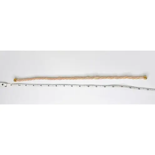 Pink Pearl Beaded Twisted Necklace & Bracelet, Hoop Pearl Earrings Set White