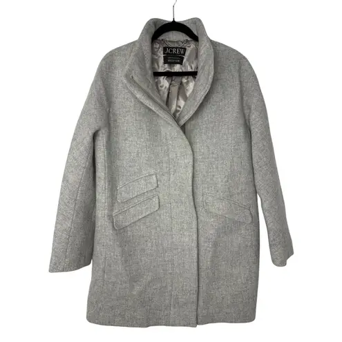 J.Crew Italian Stadium Cloth Coat Gray Nello Gori Wool Zip Funnel Neck 12/14