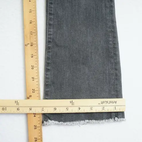 Free People  Womens Mid Rise Raw Hem Crop Jeans Size 26 Grey Stretch Denim