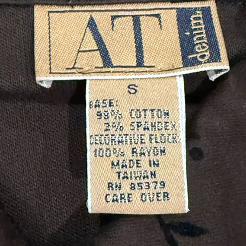 Brown Embellished Button Down Jacket with Notched Collar