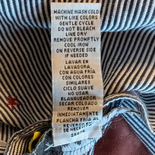 Sag Harbor Embroidered Stars Pinstripe Cropped Pants Red White & Blue Size 8