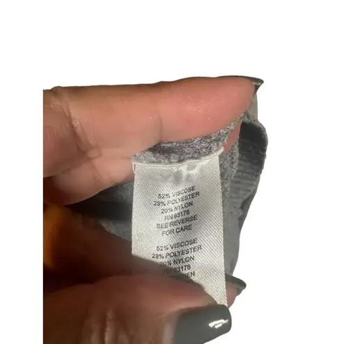 T Tahari Gray Long Batwing Sleeve Boat Neck Knit Sweater Women Sz S