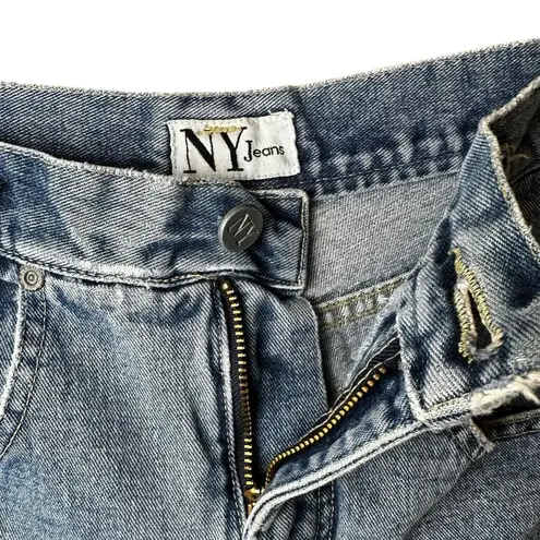 NY Jeans 90s Vintage High Waist Rolled Hem Cotton Distressed Denim Shorts Sz 4