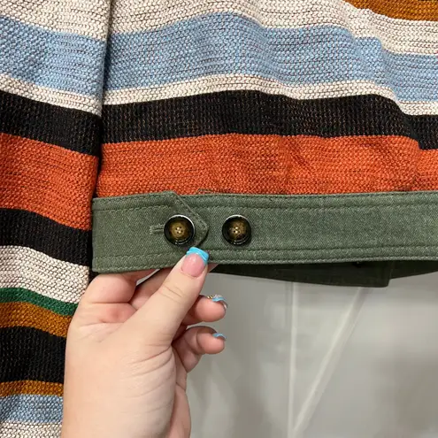 Veronica Beard  Jacket LORELAI Small Green Stripe Bomber Puff Pocket Twill thumbnail 6