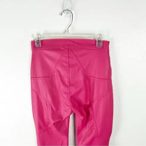 Revice Denim REVICE 100% Cotton Pink Venus Faux Leather High Rise Flare Pants, Size 27