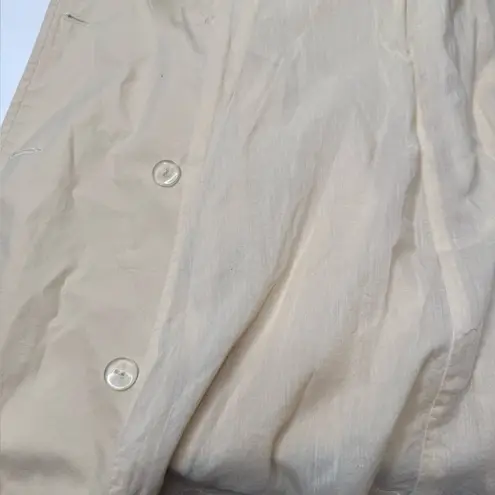 American Living Trench Coat Womens Size 14 Beige Pleated Classic Preppy Khaki PI