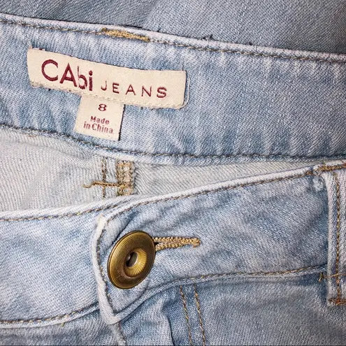 CAbi  designer size 8 light wash distressed jeans