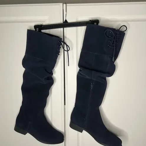 Matisse Camila Suede Tie Boots Blue Size 6