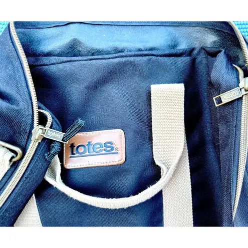 Vintage TOTES Canvas Messenger Bag Black Travel Back Missing Laptop Cover