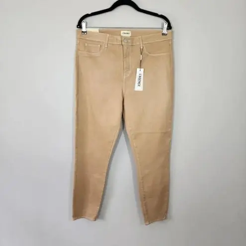 L'Agence Margot Revolve High Rise Skinny Jeans Nude & White Coat Contrast Sz 28