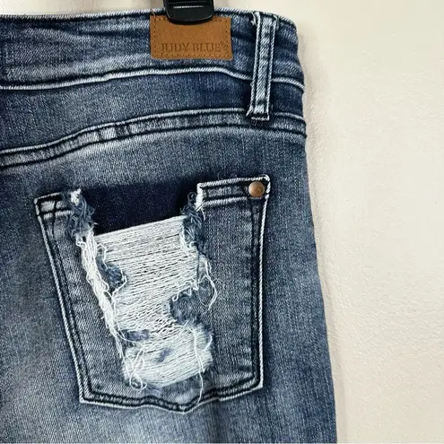 Judy Blue Jeans Women’s 29 High Rise Raw Hem Relaxed Fit Stretchy Blue