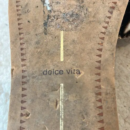 Dolce Vita real fur dyed cowhide Black and White Zebra Sandals size 8.