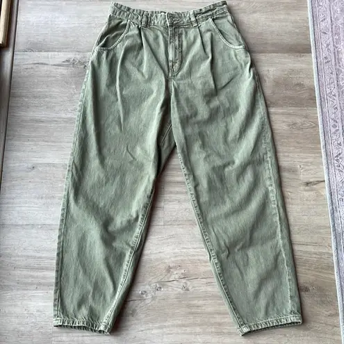 Mango  Regina Slouch Jeans Khaki Green Size 8