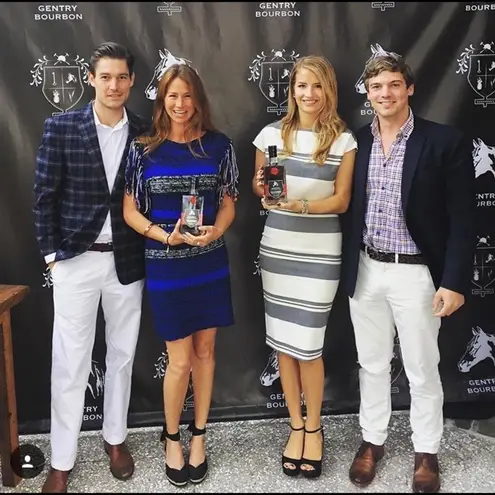 Elizabeth and James RARE!! Gray White Striped Pencil Skirt