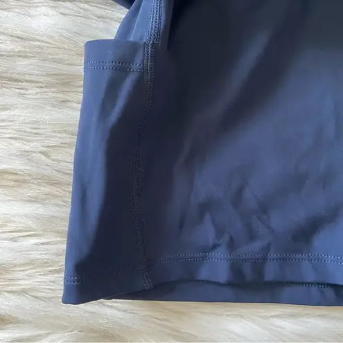 Halara Navy Blue High Waisted Ruched Slim Bodycon Side Pocket Mini Skirt Sz XS