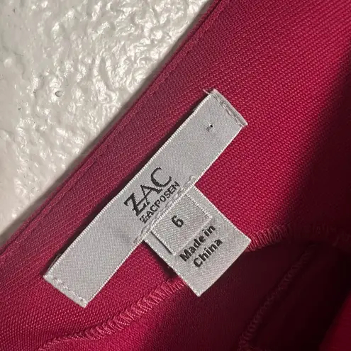 Zac Posen Berry Red Cutout Sleeveless Cocktail Knee Length Sheath Dress Size 6