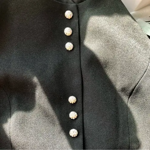 Saks 5th Avenue NWT Vintage 80s Saks Fifth Ave Rimini Midi Dress Sheath Rhinestone AB Buttons M