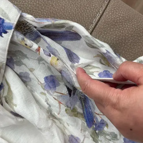 Zimmermann Cream and Purple Floral Long Sleeve Dress