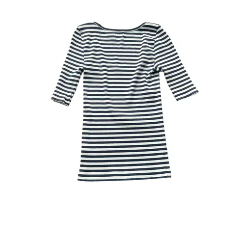 Faherty Freestyle Rib T-Shirt in Navy
Desi Stripe Scoop Neck 3/4 Sleeve Top XS
