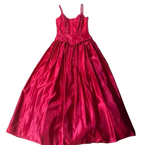 Gunne Sax VTG Jessica McClintock Lipstick Red Formal Gown Size 5/6 Crinoline