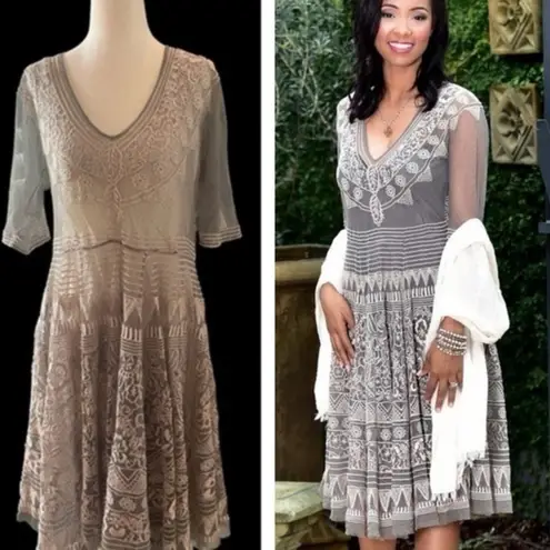 Johnny Was Biya Rubie silk blend Victorian slip dress NWT