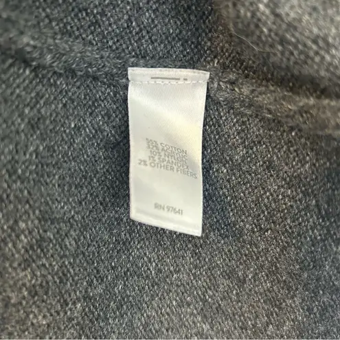 J. JIll Fair Isle Grey Nordic Long Sleeve Knit Midi Sweater Dress Size Small Gray