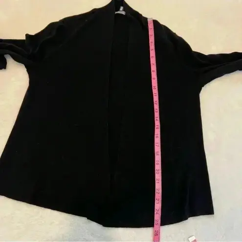 Eileen Fisher  Black Long Sleeve Cardigan 100% Merino Wool size L