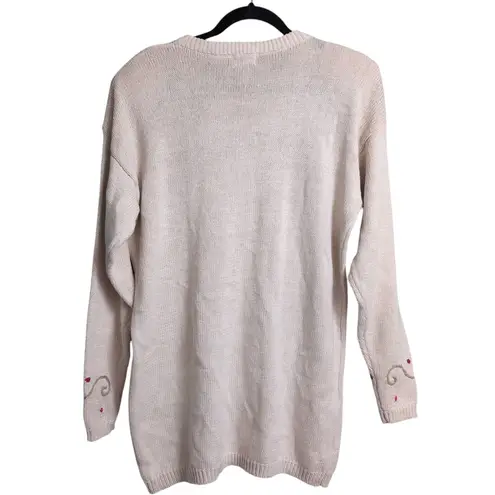 Basic Editions Halloween Sweater Vintage Pumpkins Candy Corn Novelty M Orange Size M