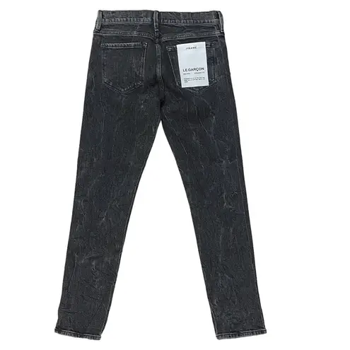 Frame NWT  Black Le Garcon ankle Jeans acid wash Womens Black Straight Jeans 25